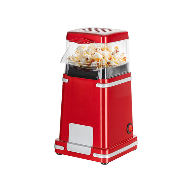 Macchina per Popcorn 1200W ad Aria Calda Rosso con Dosatore Popcorn in 3 Minuti