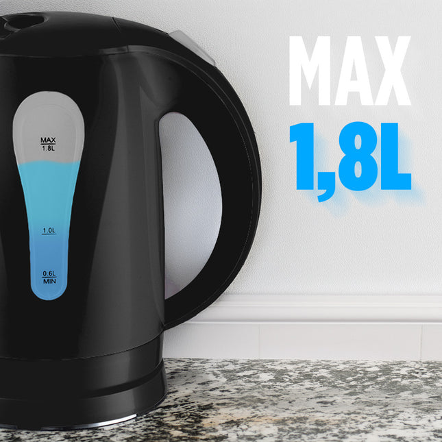 Bollitore Elettrico 1,8L 2200W Base Girevole e Spegnimento Automatico