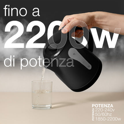 Bollitore Elettrico 1,8L 2200W Base Girevole e Spegnimento Automatico
