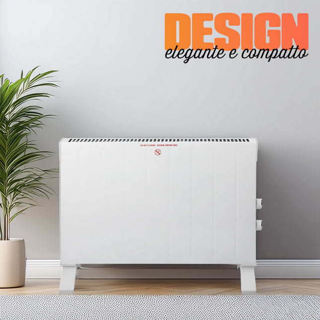 Termoconvettore Silenzioso da Pavimento 2200W con Timer Design Compatto e Potente
