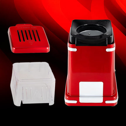 Macchina per Popcorn 1200W ad Aria Calda Rosso con Dosatore Popcorn in 3 Minuti