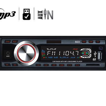 Stereo auto autoradio mp3 slot sd porta usb mp3-603 camper 12v