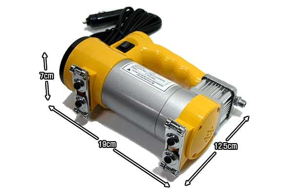Mini compressore 12 v 150w 35 lt auto bici barche Giallo