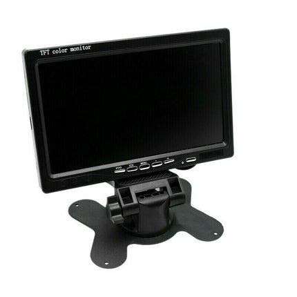 Monitor LCD 7 Pollici 2 ingressi RCA DVD sorveglianza Retromarcia Poggiatesta